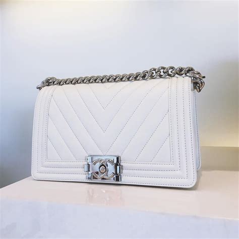 white chevron chanel boy bag|chanel boy bag inside.